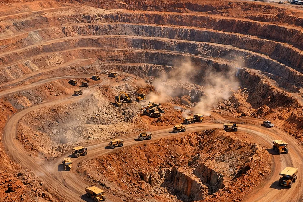 Open-pit mine served by Elembo